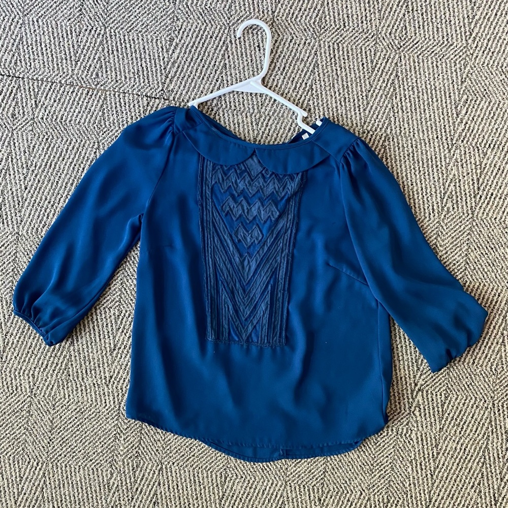 Peppermint indigo blue blouse size small